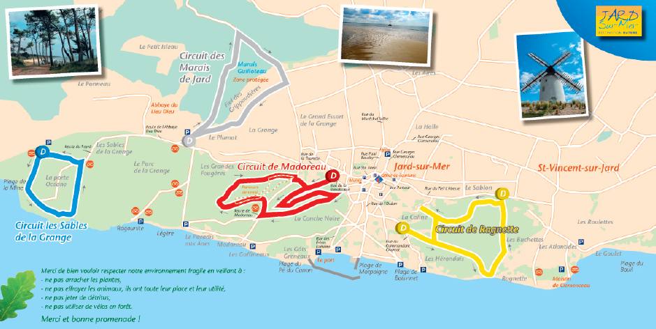 Karte mit Rundwanderwegen